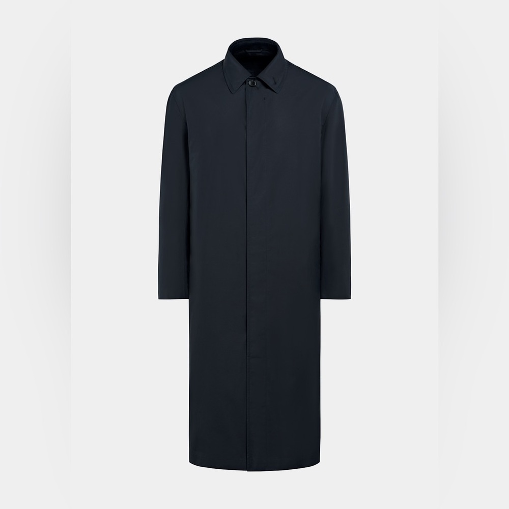 SuitSupply Navy Water-Repellent Overcoat
